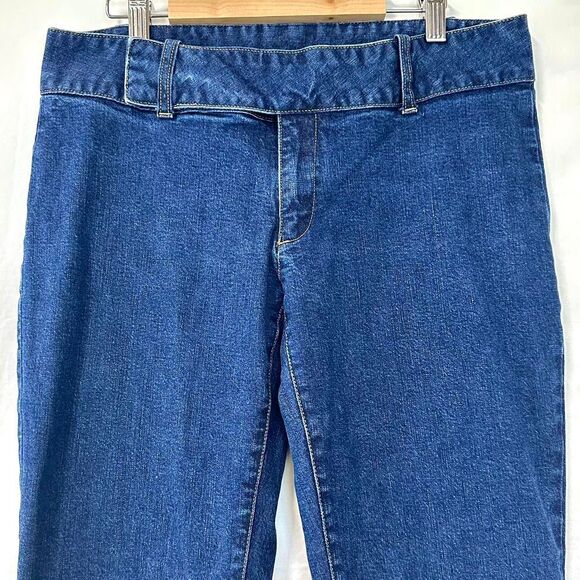 OLD NAVY‎ Y2K 2000s Blue Dark Wash Low Rise Flare Bootcut Jeans Womens 8 Vintage - Picture 3 of 8